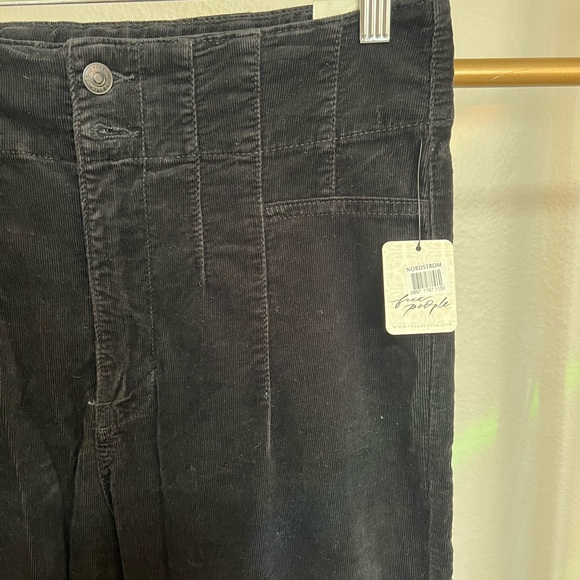 Free People Jayde Cord High Rise Flare Black Corduroy Pants - Picture 8 of 16